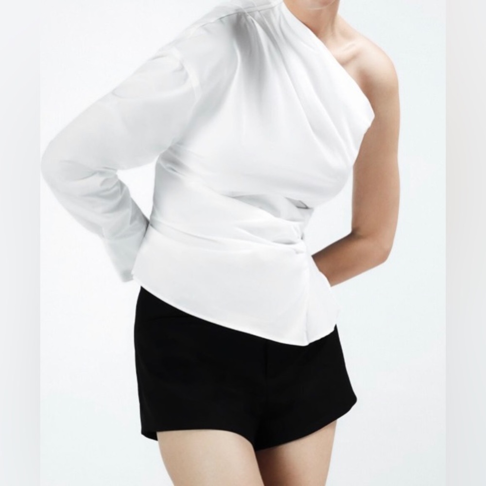 Zara Asymmetric Poplin Top